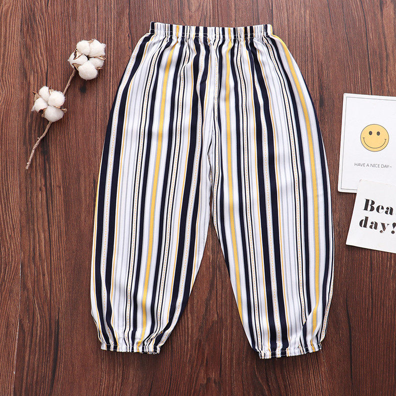 Anti-mosquito pants children's summer children's anti-mosquito pants thin men's and women's small children's cotton pants artificial cotton air conditioning home pants