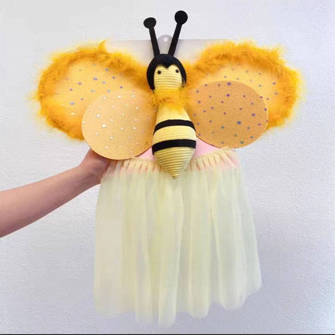 Children's Angel rainbow color wings back decoration large elf bow wings little girl performance dance dress clothing