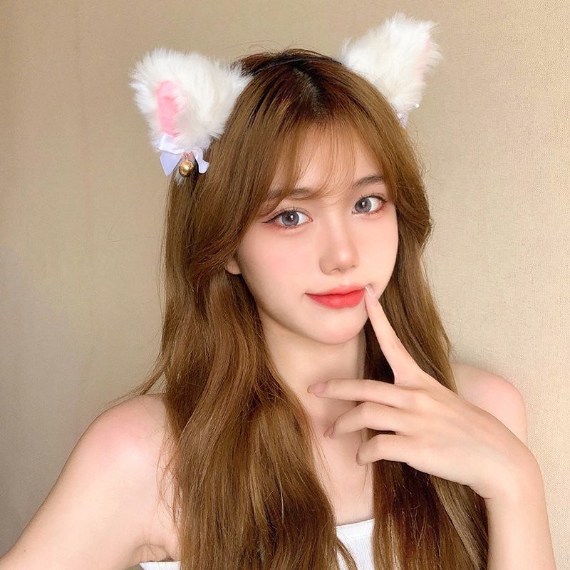 Cute Plush Cat Ear Hairband Autumn and Winter New Cat Rabbit Ear Fox Beast Ear Sexy Anchor Bell Headwear