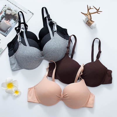 2023 New Style Bra Women's Comfortable Cotton Rim Upper Thin Lower Thick Small Chest Push-up Adjustable Girl's Underwear