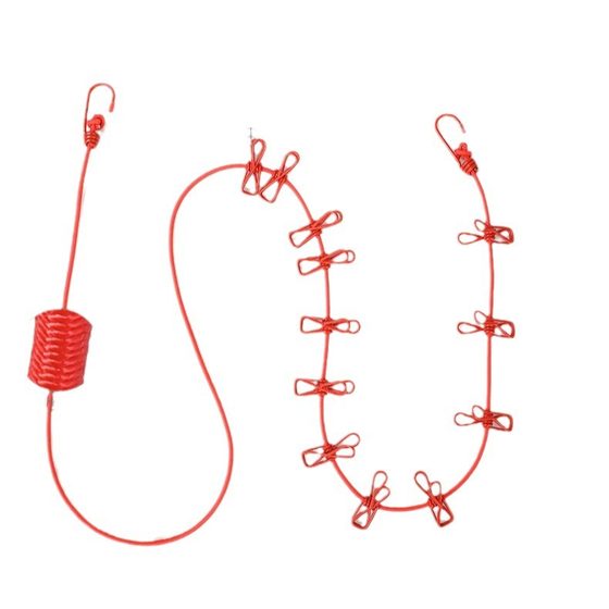12-clip invisible clothesline indoor non-perforated retractable clothesline outdoor one-pull tight drying socks drying line