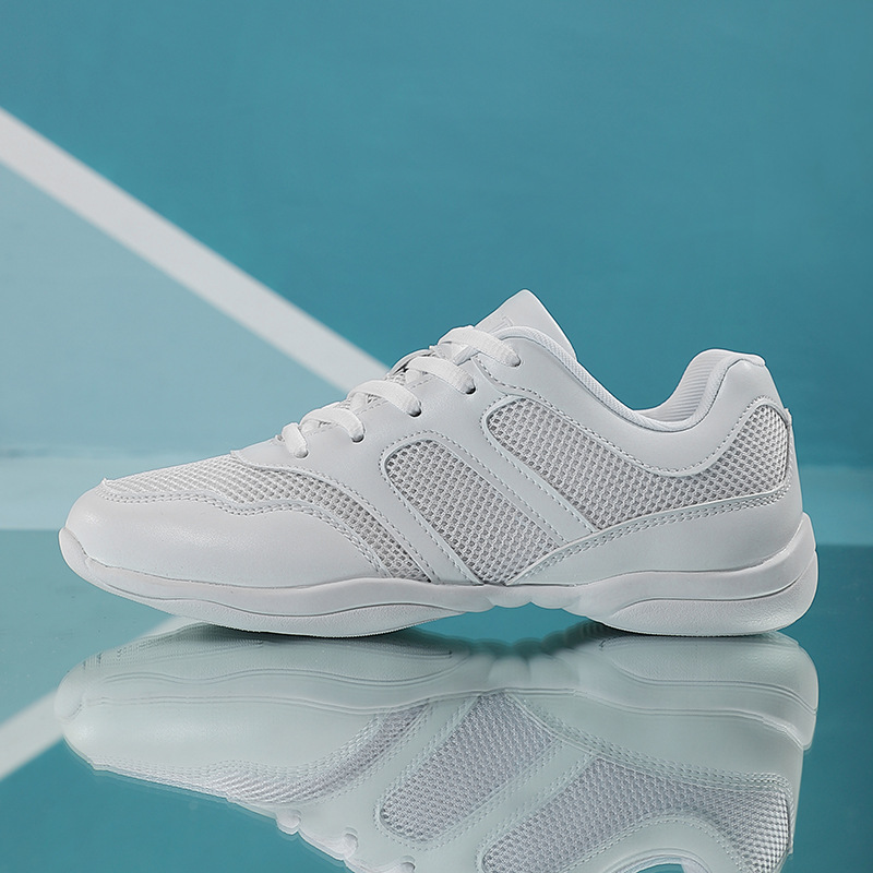A generation of fitness dance shoes competitive aerobics shoes cheerleading training shoes men's and women's white mesh competition shoes