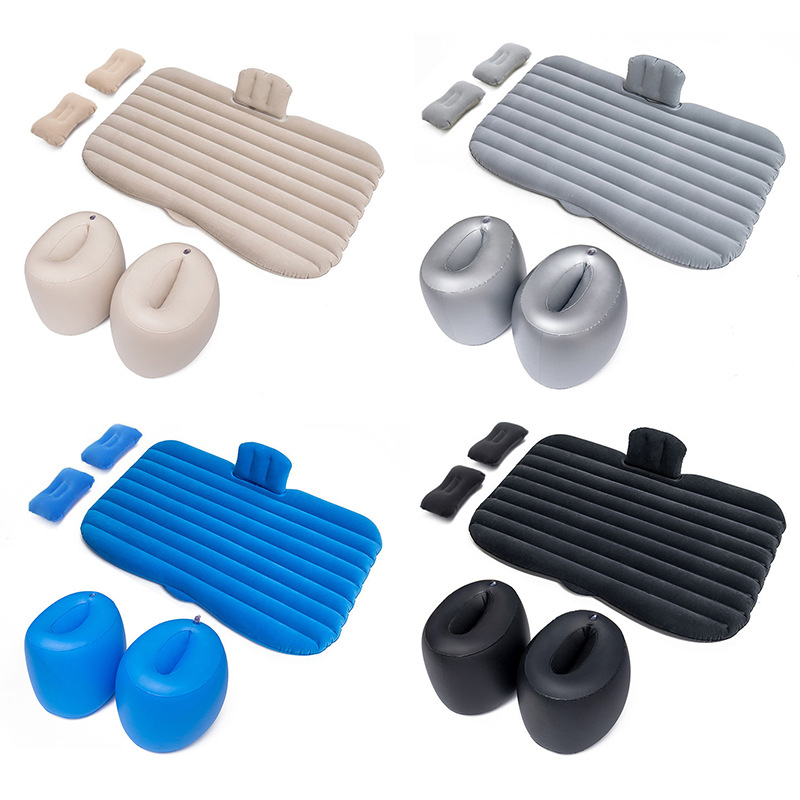 Factory in stock car inflatable bed pvc flocking car inflatable bed home car travel car rear row sleeping mat