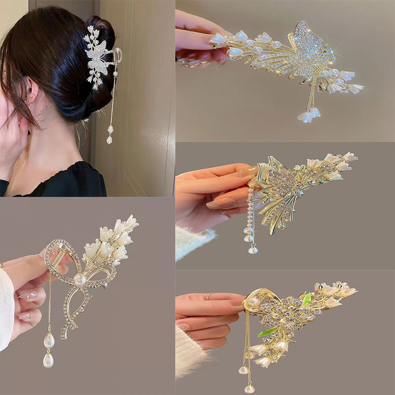 ヴィンテージスタイルのヘアクリップ花の装飾 - 女性のためのファッションアクセサリー|undefined