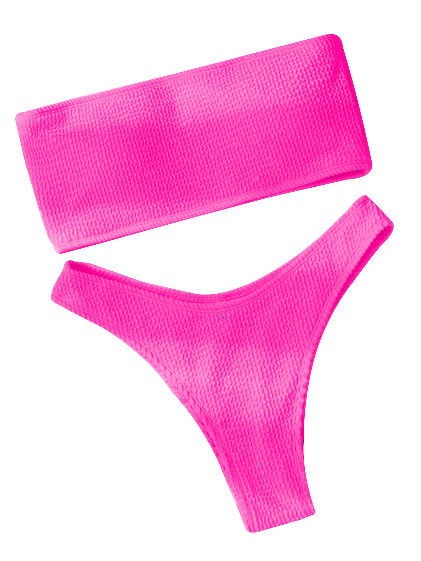2024 wrinkle cloth tube top pit sexy bikini women's new European and American Foreign trade swimsuit bikini