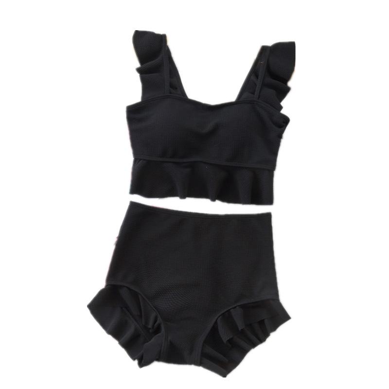 Women's Split Swimsuit Flat Angle Conservative Slim Look Korean ins Style Small Chest Gathered Sexy bikini Hot Spring Swimsuit