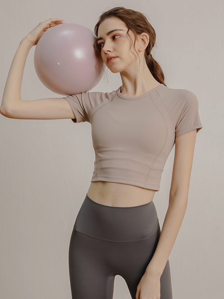 2025 New Sports Women's Short-sleeved T-shirt Quick-drying Breathable Fitness Clothes Running Tight Yoga Clothes Summer Fitness Clothes