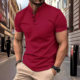 Cross-border in stock AliExpress Amazon Men's Short-sleeved Collar Waffled Fabric Casual Short-sleeved Polo Shirt
