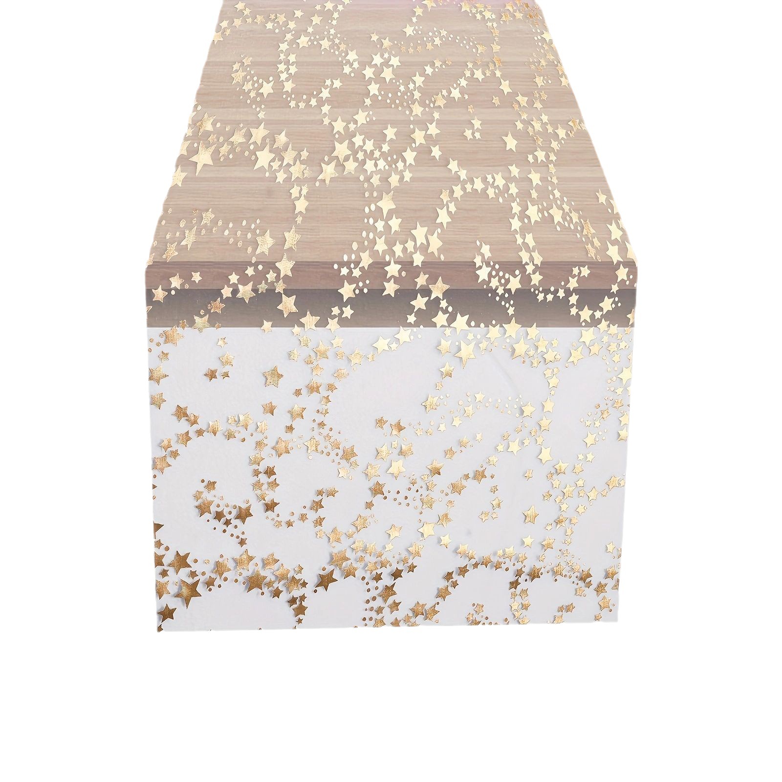 New cross-border Amazon dedicated mesh gilding table runner star decoration home wedding banquet background table decoration