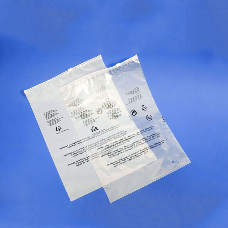 In stock warning zipper bag transparent frosted zipper bag foreign trade cross-border universal bag Temu clothing packaging bag