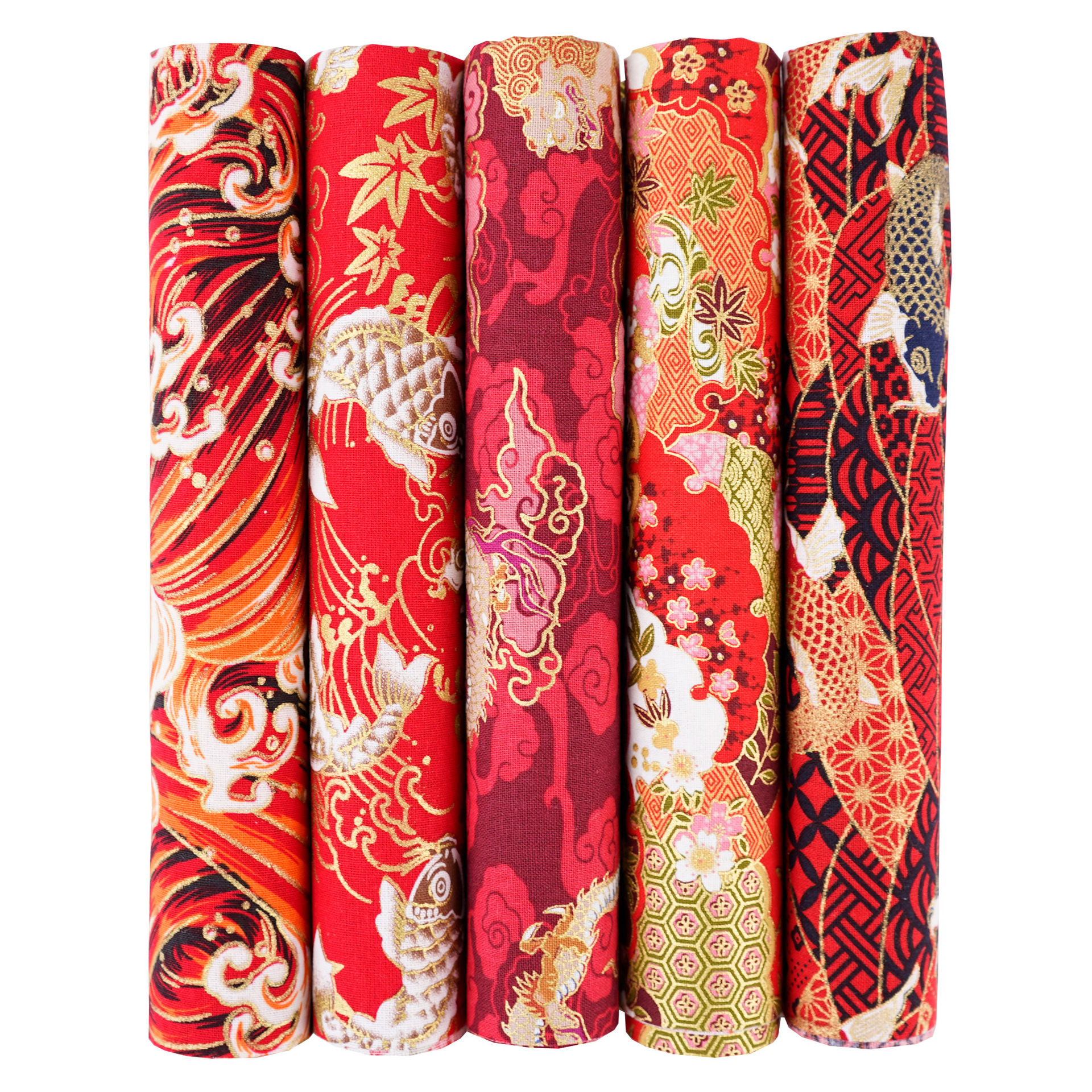 5 Color patchwork cloth set gilding Japanese style floral cloth cotton floral handmade diy cotton cloth wholesale cloth head printing cloth
