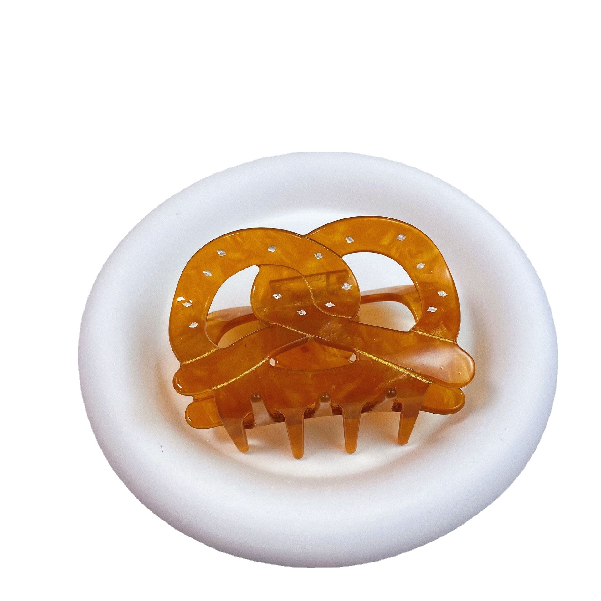 Ins Same Style Acetic Acid Grab Clip Korean Style Simple Fashion Hair Accessories Women's Alkaline Water Bread Broken Hairpin Lucky Knot Shark Clip_voghion.com