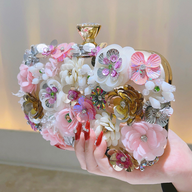 2025 New Hand Bag Female Name Warm Elegant Evening Bag Evening Bag Banquet Bag Flower Bag Dress Bridesmaid Bag