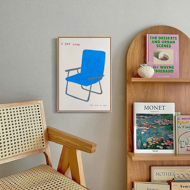 Pop Yellow Lemon Banana Blue Chair Floor Painting Living Room Decorative Painting Fresh Dining Room Table Cute Hanging Painting