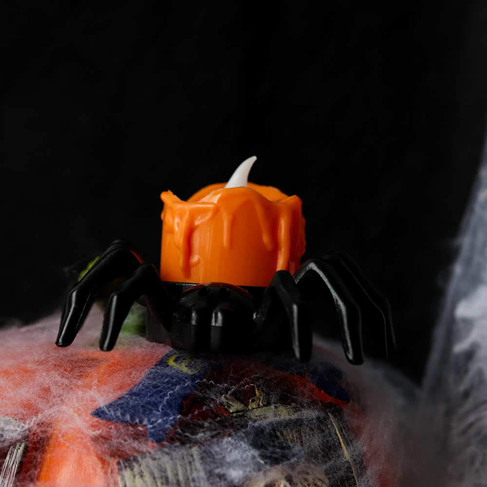 Halloween Decoration Pumpkin Lamp Ornaments LED Electronic Candle Lamp Party Supplies Layout Props Spider Nightlight