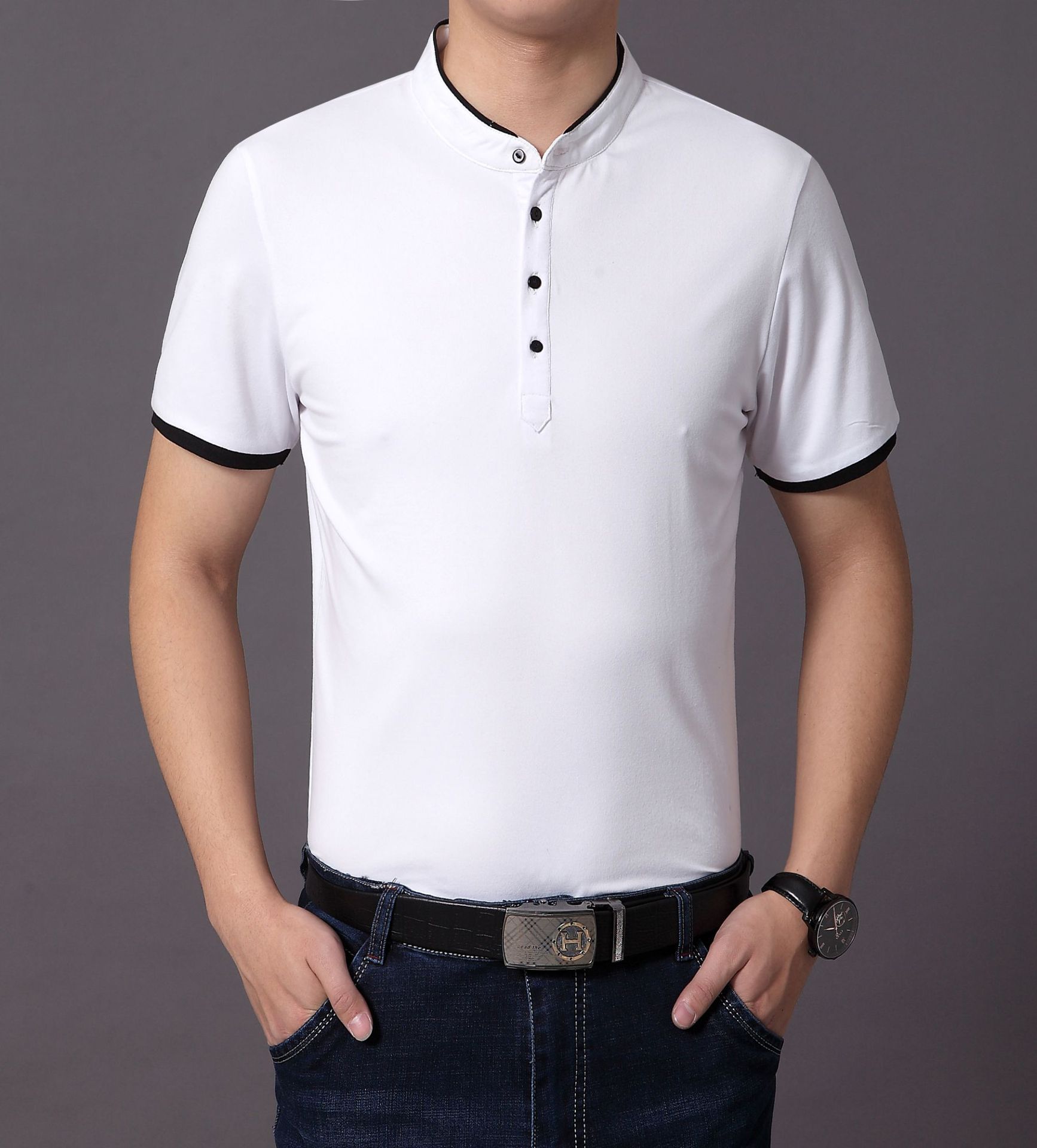 Short-sleeved T-shirt summer 2022 new arrival cotton men's round neck casual bottoming shirt trendy top men's solid color wholesale