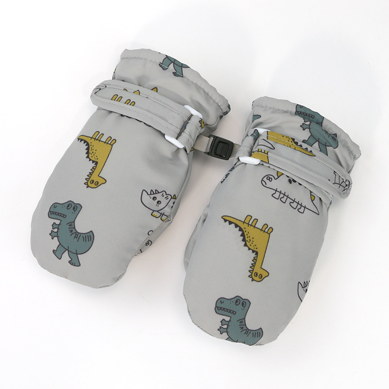Children's gloves cross-border new baby ski gloves non-slip warm baby gloves quick-drying waterproof fabric fleece-lined