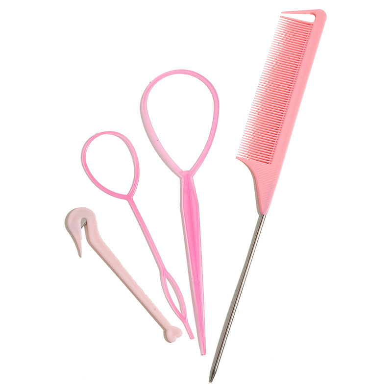 Cross-border hot selling lazy hair braiding tools household hair pick comb small hair pulling needle large hair pulling needle shape hair removing needle