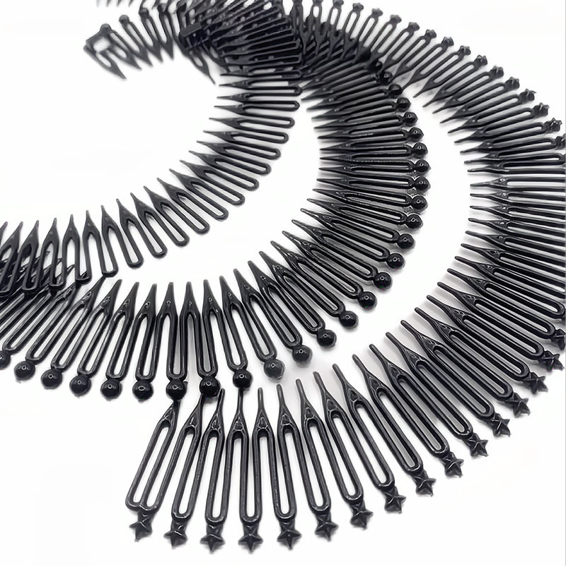 Factory wholesale fashion rice powder comb stretchable spring comb wig comb insert comb broken hair finishing hair curler clip