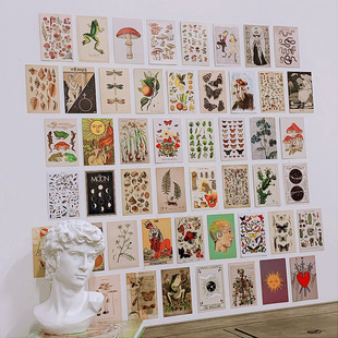 Amazon New 50 Posters Cross-border Hot Postcard Poster Decorative Painting 50 s Vintage Comic Wall Stickers