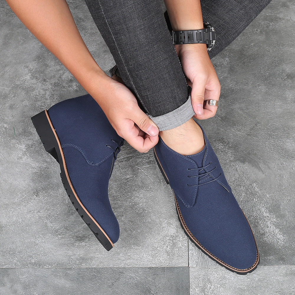 New Autumn Men's Pointed Toe Casual Men's Leather Boots Front Lace-up Martin Boots Cross-border Large Size Men's Shoes Fashion Foreign Trade Shoes