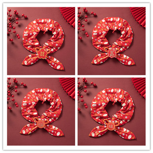 New Year's Day Chinese Style Cotton Rabbit Year Pet Cat Dog Scarf Scarf Scarf Scarf Triangle Scarf Scarf Scarf