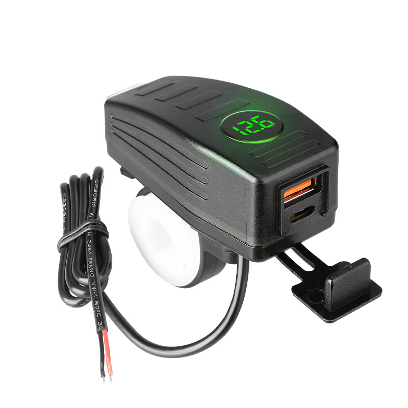 48W motorcycle car charger modified accessories Type-c car charger QC fast charging USB voltmeter new PD interface