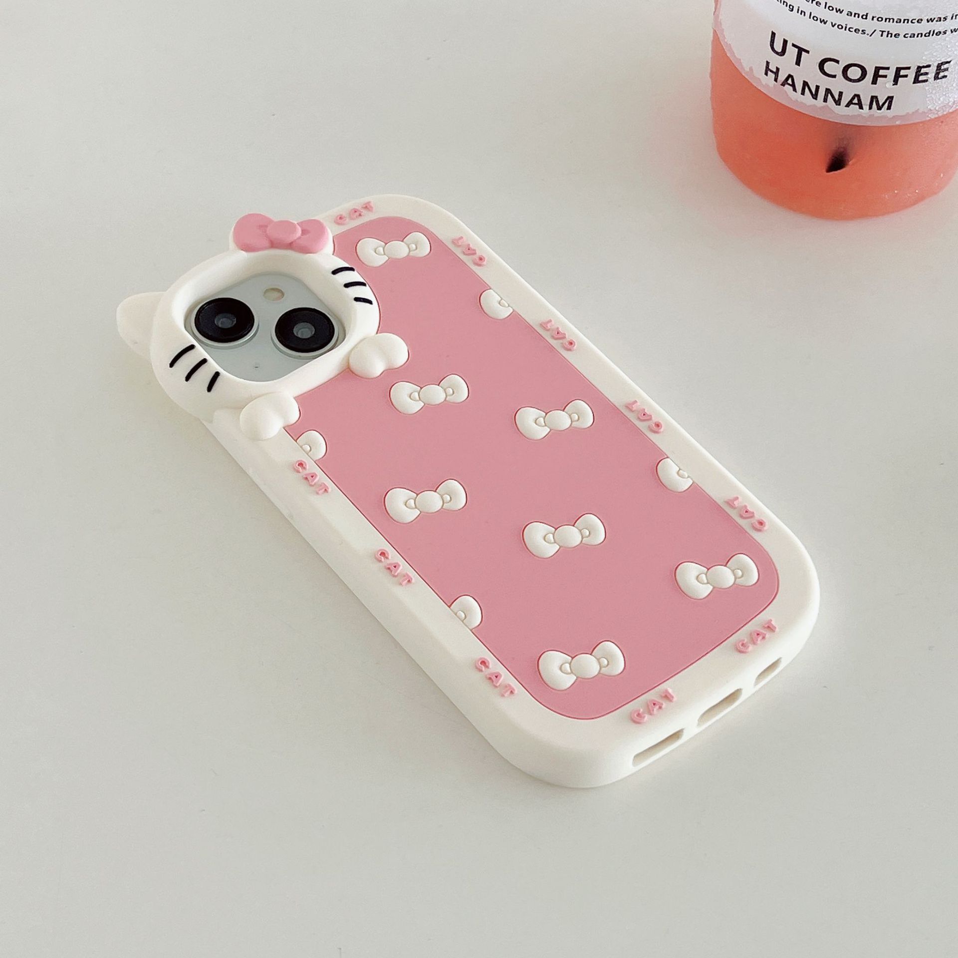 Japanese and Korean Bowknot Lens for Cat iPhone 14Pro max Apple 12 Phone Case 11 Japanese and Korean 1 Silicone