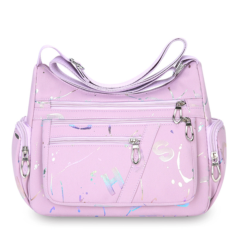 New fashion multi-compartment women's shoulder bag nylon printed bag outdoor commuter women's casual large capacity messenger bag women