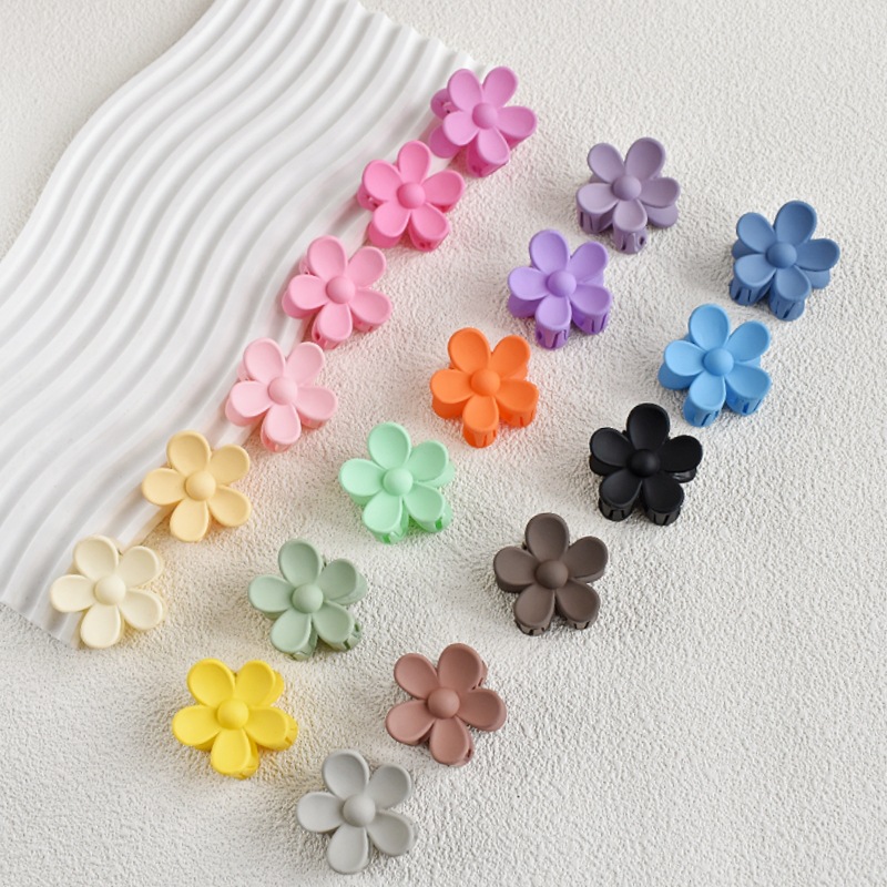 Korean style candy color frosted flower hair clip Amazon hot selling factory wholesale back head updo hair clip hair grip for women
