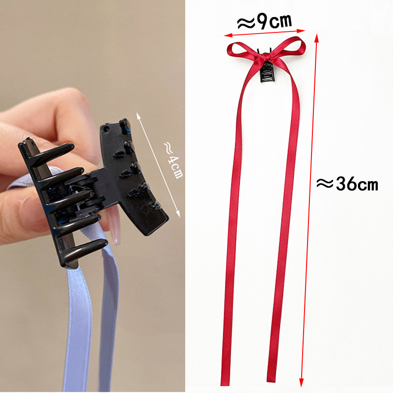 36cm Ribbon Long Polyester Cotton Bow Grab Ballet Style Fairy Sweet Hairpin Y2K Princess Cute Headwear