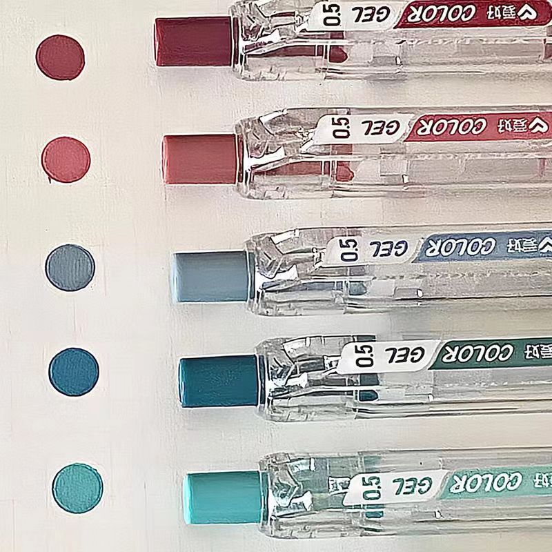 Hobby Handwriting Pen Full Set of Morandi Gel Pen Press Refill Japanese Color Ink Pen suit Handwriting Pen Mark