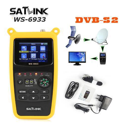 Satlink WS-6933 DVB-S2 satellite star finder WS6933 star finder with flashlight 2.1 inch