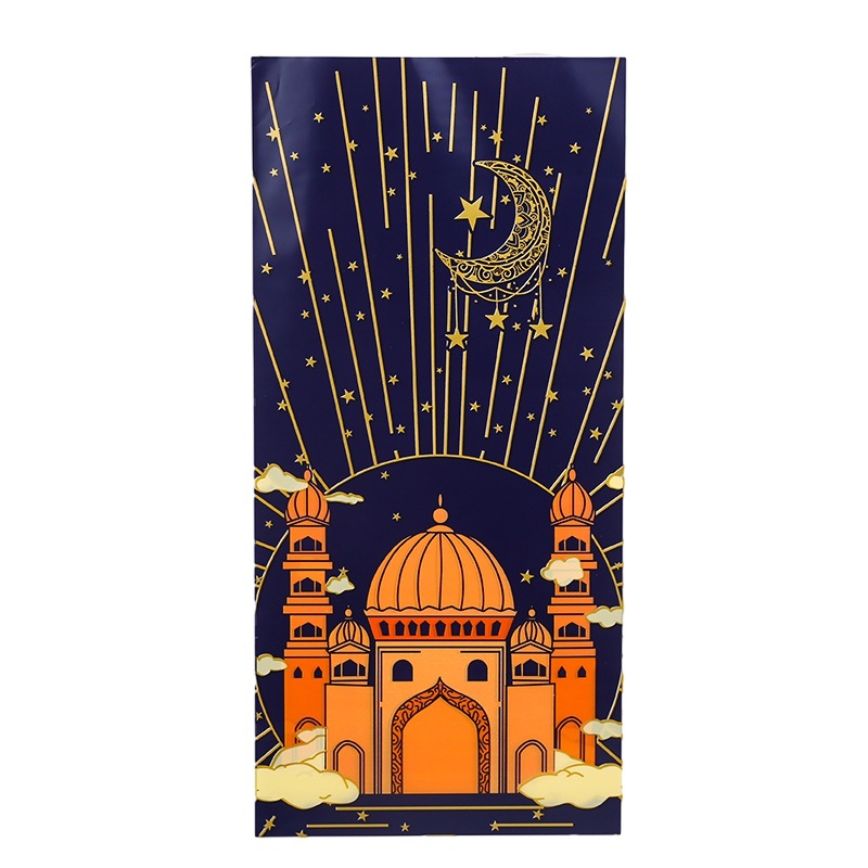 Cross-border in stock OPP flat pocket Moon Castle color printing bag holiday party gift bag cellophane candy bag