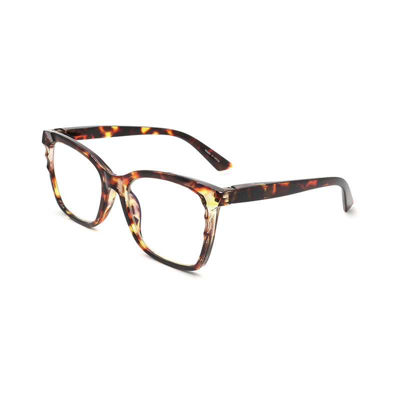 Amazon hot selling anti-blue light reading glasses big face slimming European and American fashion reading glasses classic large frame spring leg