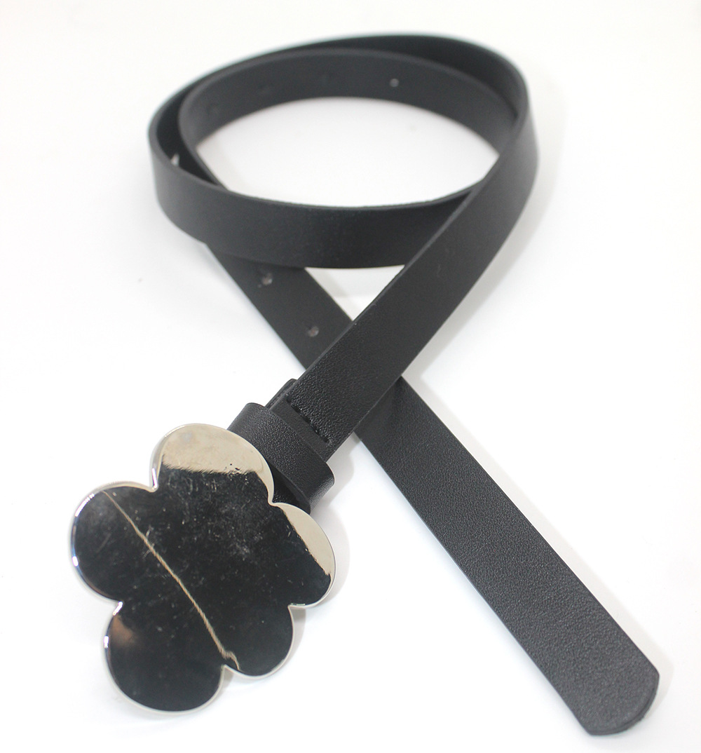 Trendy New Five-leaf Clover Metal Snap Belt All-match ins Fashion Personality Decorative Belt Factory Outlet