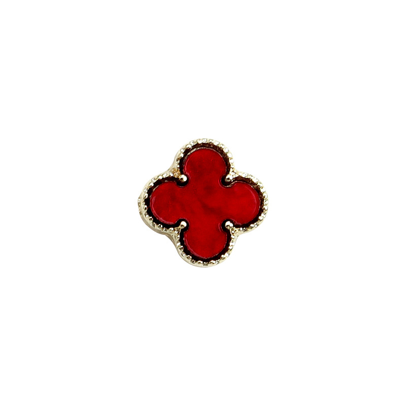 Japanese new color Fritillaria four-leaf clover alloy wrapping nail diamond jewelry wholesale net Red simple nail decoration