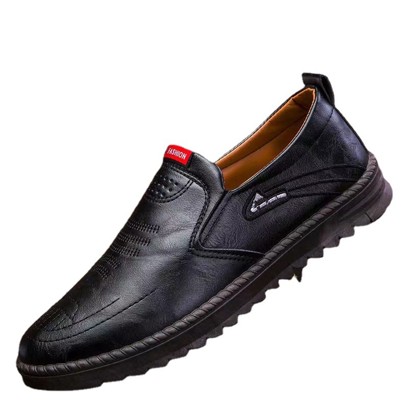 Leather shoes 2022 autumn and winter new men's leather shoes soft bottom comfortable slip-on men's casual shoes wholesale popular men's shoes