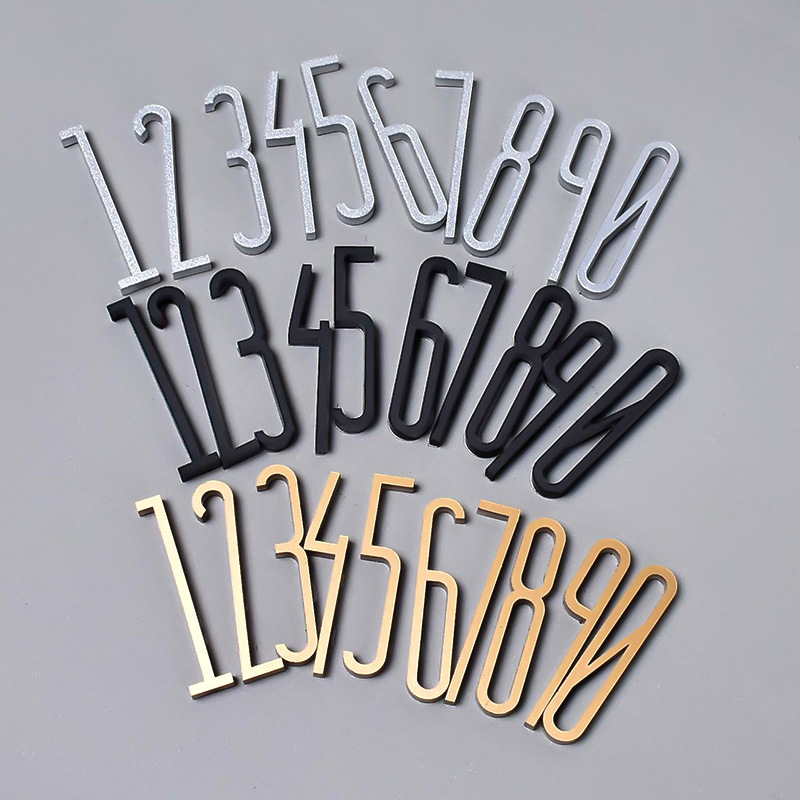 Simple 3D Digital Stereo Number Plate Acrylic Number Plate Golden English Letter Creative Hotel