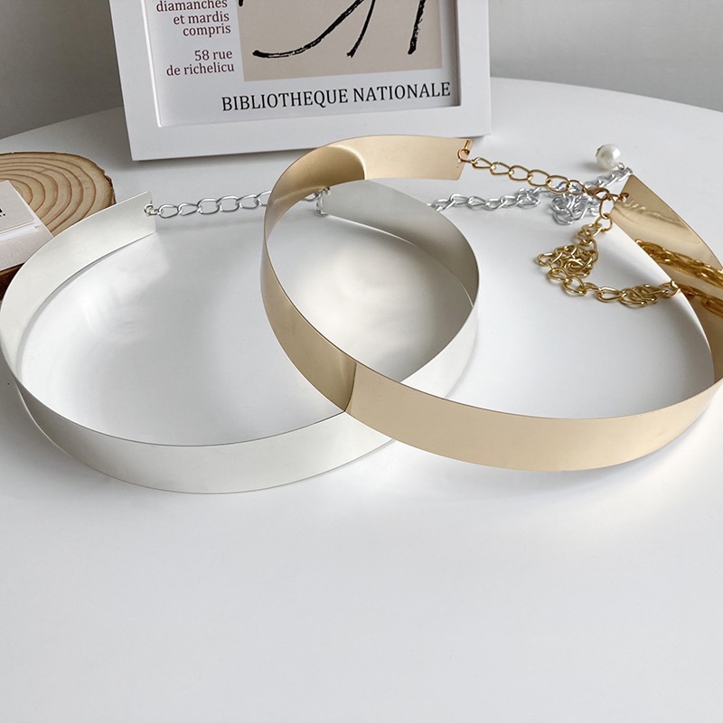 European and American Women's Mirror Metal Waist Chain Decoration Evening Dress Skirt Fashion Iron Waist Seal Women's Matching Suit Shirt