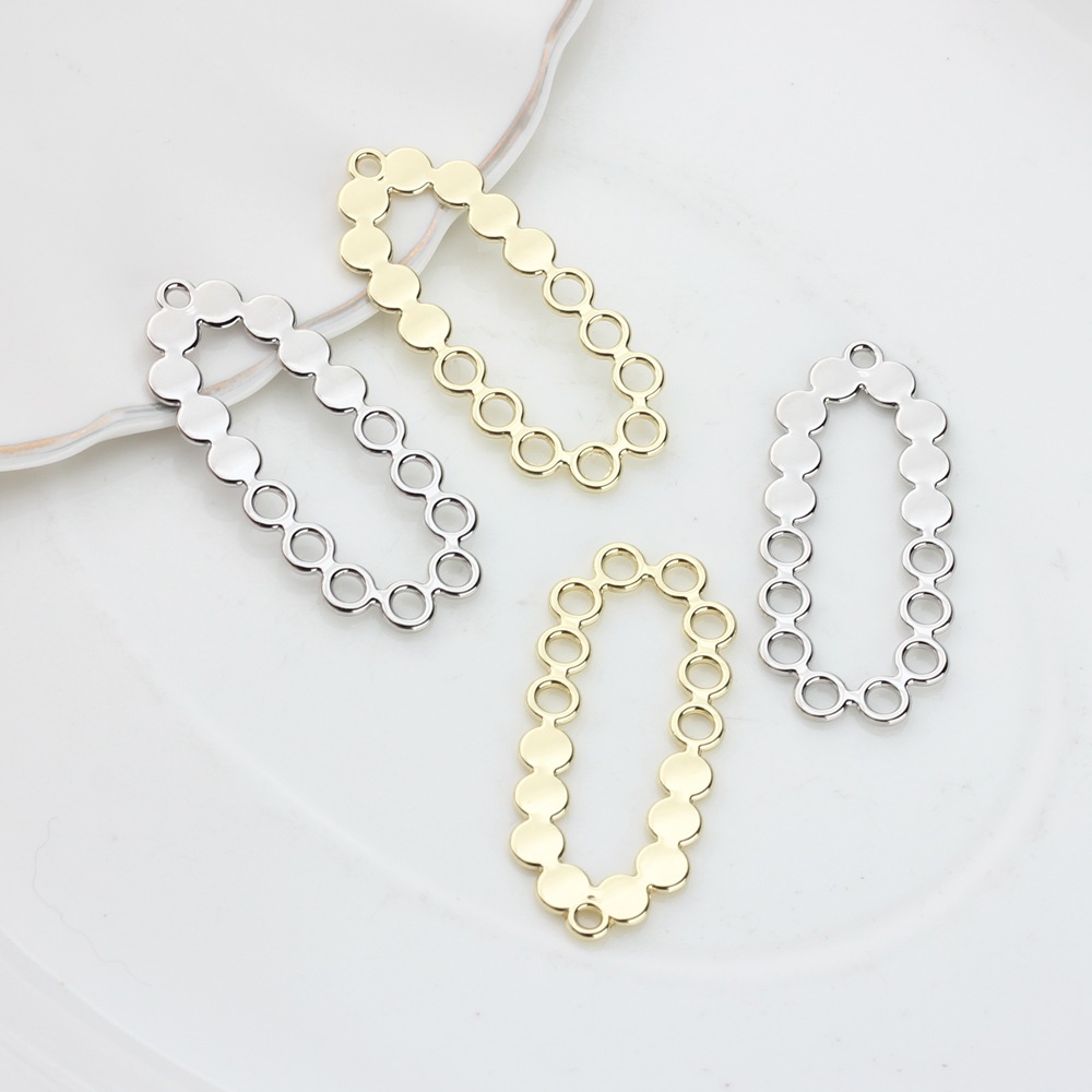 Korean Alloy Irregular Hollow Oval Dot Shape Pendant Accessories diy Jewelry Earrings Accessories Material