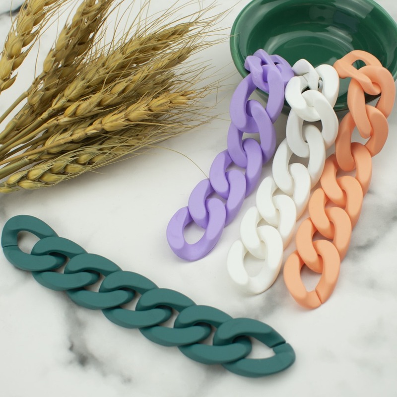 アクリルプラスチックチェーンバックル装飾塗装チェーン20*30オープンリング装飾品diyチェーン部品卸売り|undefined