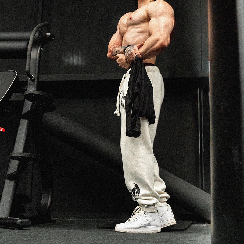 Autumn thickened versatile fashionable fitness Sports men's trousers stretch outdoor running basketball workout drawstring sweatpants
