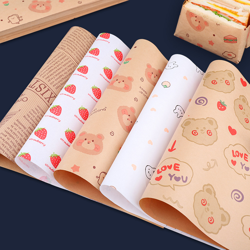 Oil-proof Oil-proof Pad Paper Tray Paper Bread Tray Oil-absorbing Paper Bread Pad Tray Paper Baking Paper Sandwich Wrapping Paper