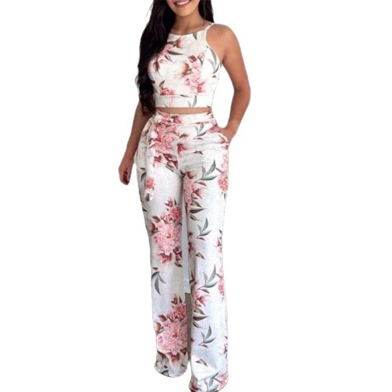 Foreign trade Amazon 2022 Europe and the United States new urban leisure printing women's pants set