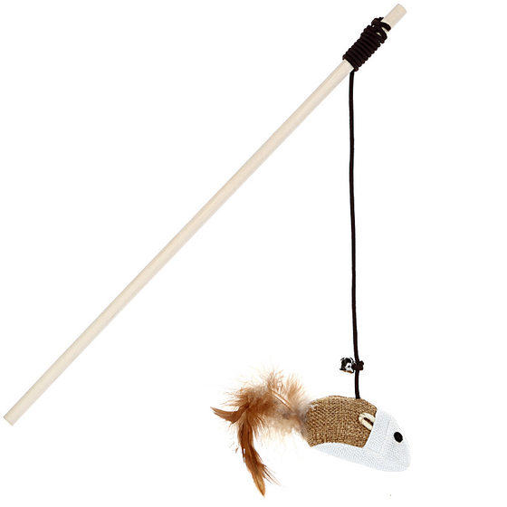Pet cat ticker wooden pole feather Bell cat ticker Interactive cat toy mouse wooden pole cat ticker cat toy