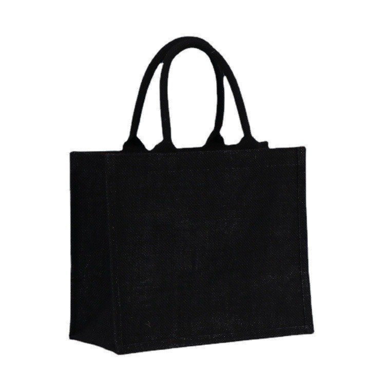 黒い麻の袋の卸売りはlogo亜麻の綿麻の黄麻の手提げ袋を印刷します。|undefined