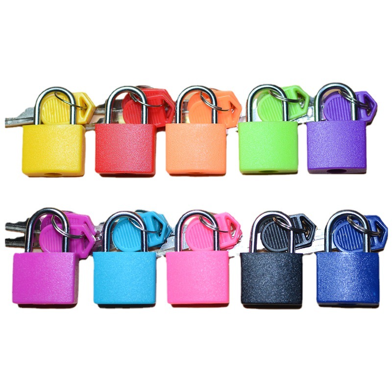 Color Padlock Universal Mini Lock Candy Color Student Children's Teaching Aids Small Lock Cartoon Bag Mini Lock