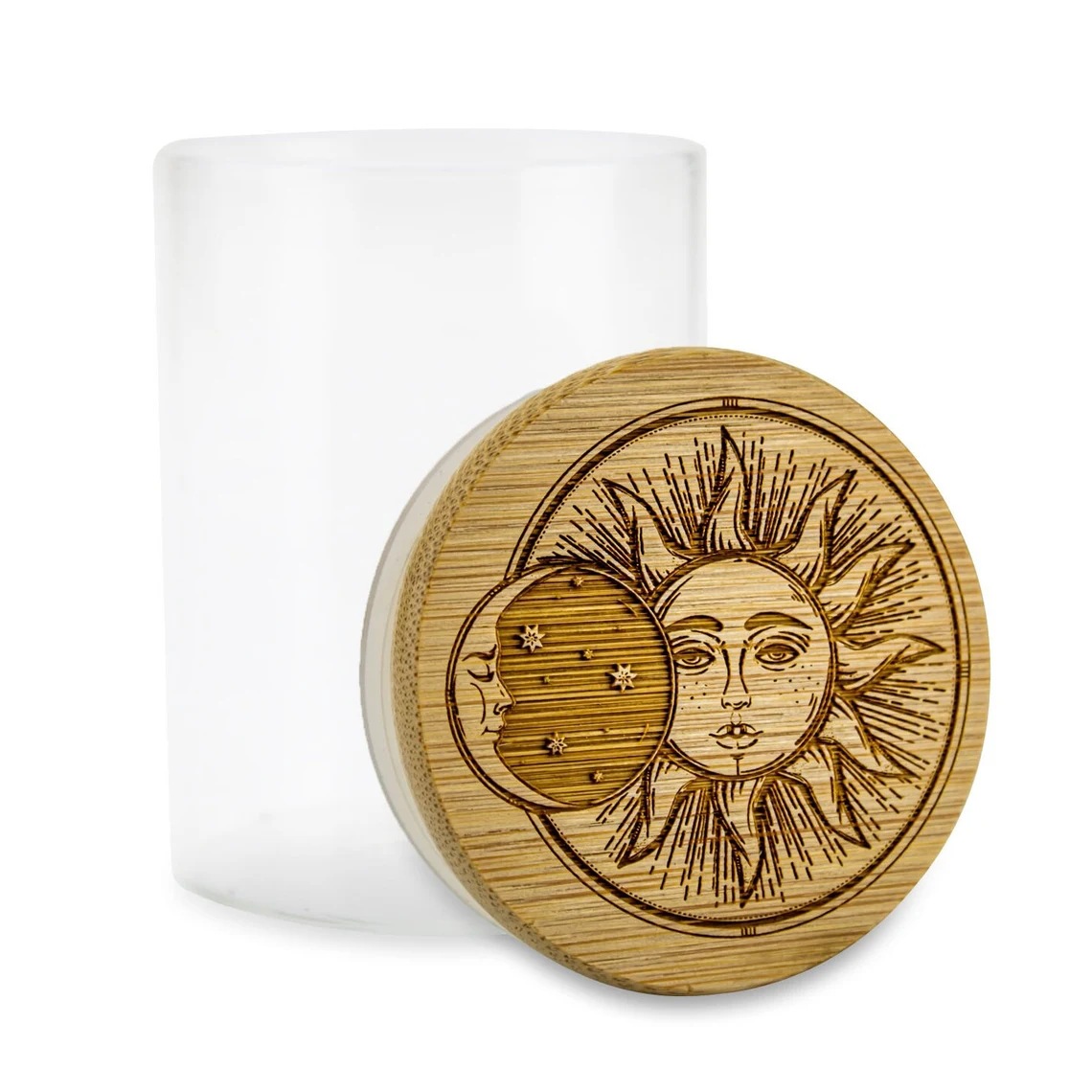 Cross Border Bamboo Wood Sun Moon Yogurt Jar Lid Set Lid Glass Bottle Sunflower Sealed Lid Silicone Sealed Jar Lid