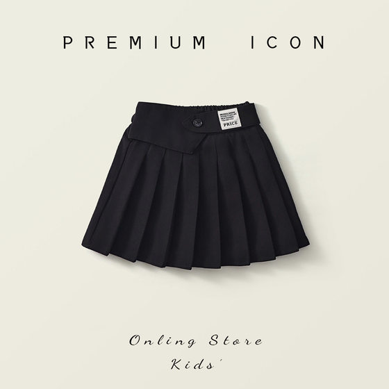 Girls black pleated skirt 2024 summer and autumn new Korean version of the school style fashionable skirt cross-border wholesale